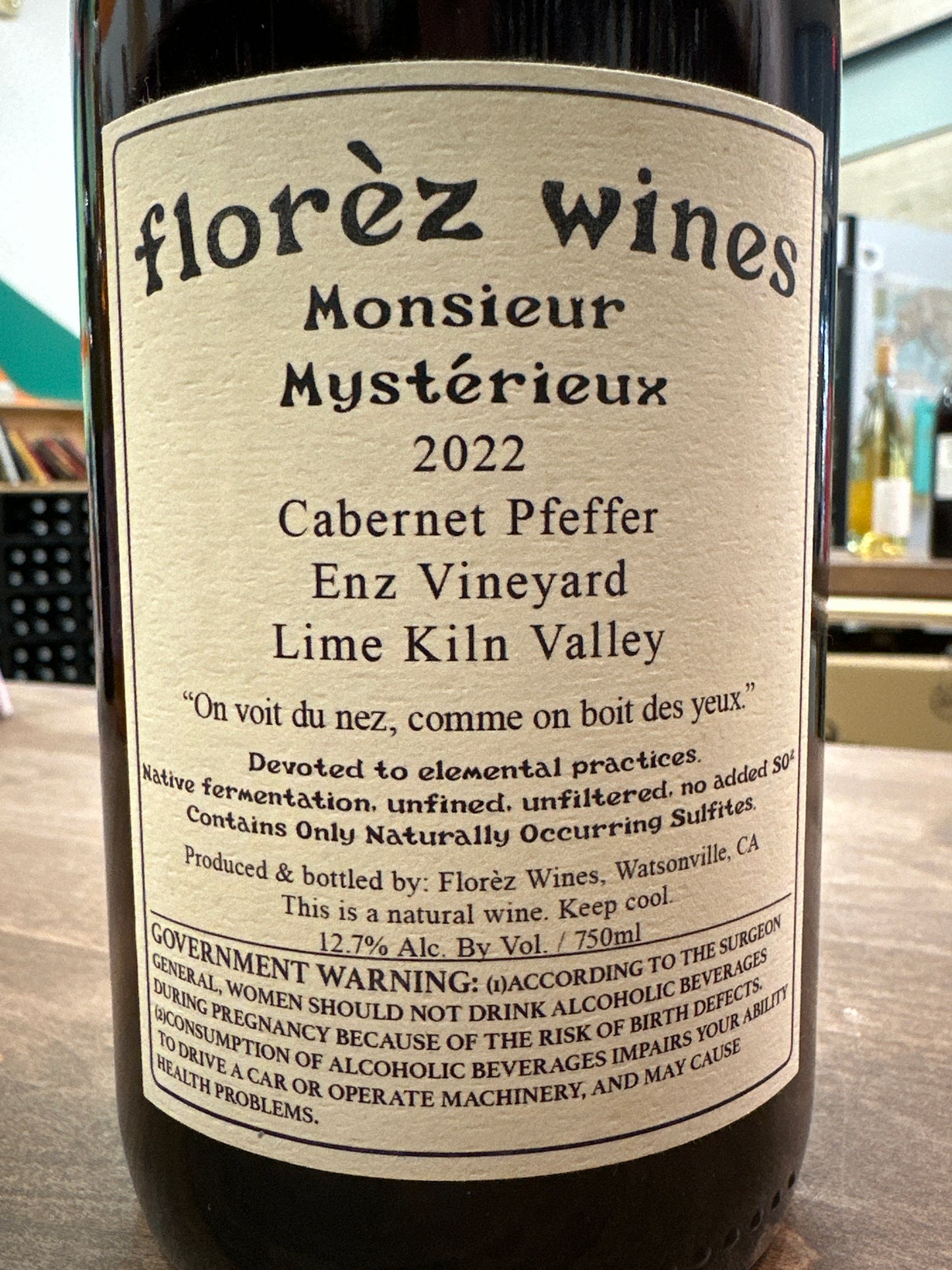 WR Florez Wines Monsieur Mysterieux